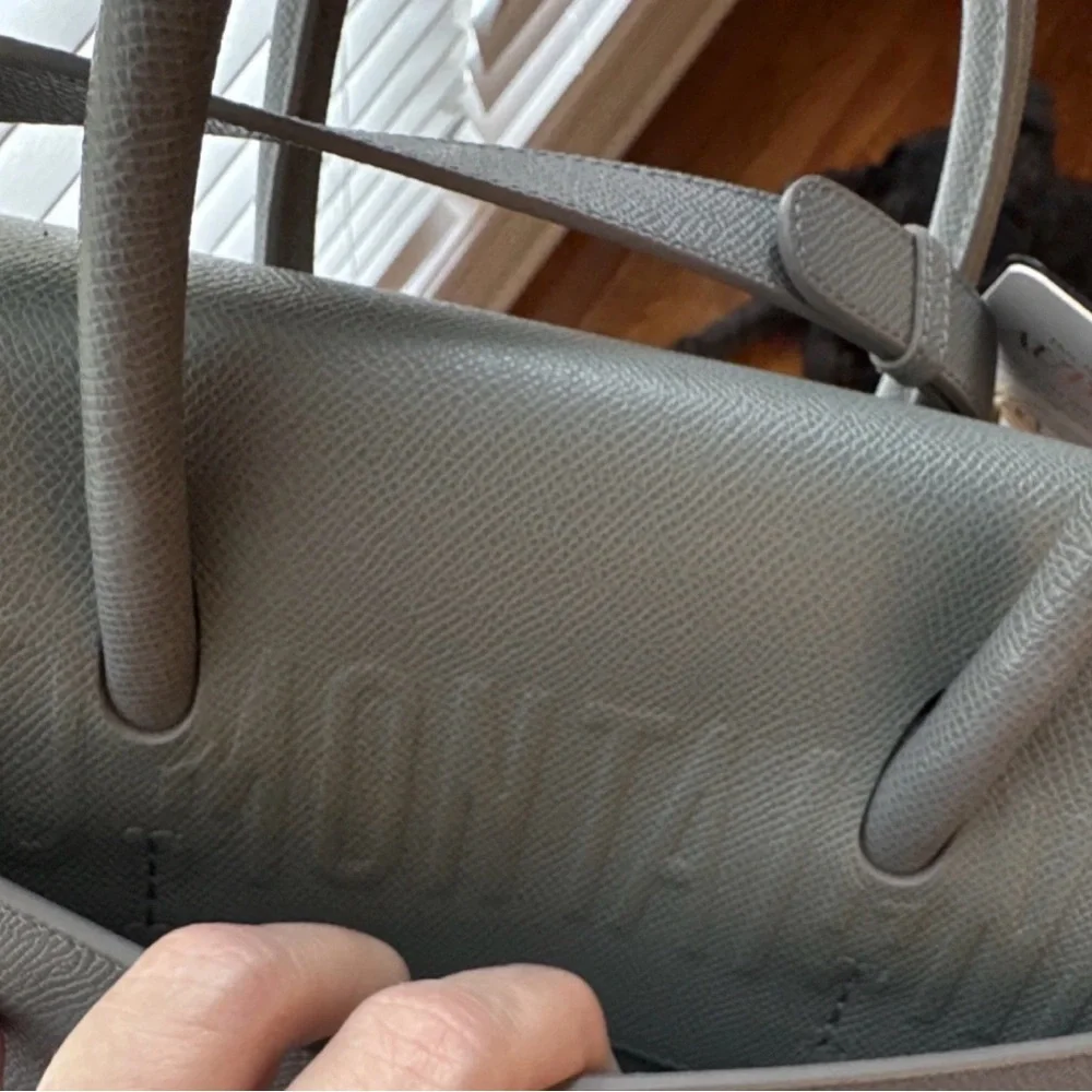 Dior Light Gray Leather Top-Handle Satchel with Gold CD Hardware - Picture 3 of 16